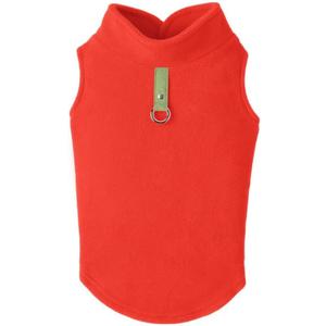Gooby - Fleece Vest, Small Dog Pullover Fleece Jacket with Leash Ring, Pumpkin, X-Large (X-Large (Around 23-lb))