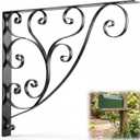 Wrought Iron Mailbox Bracket, Decorative Wall Mounted