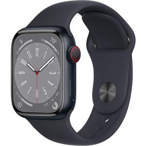 Apple Watch Series 8 (GPS + Cellular, 41MM) - Midnight Aluminum Case with Midnight M/L Sport Band