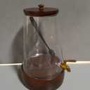 Glass Drink Dispenser with Spigot, 1.72 Gallon, Acacia Wood Stand