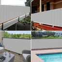 Windscreen4less 2.5' x 15' Balcony Privacy Fence Screen Mesh Windscreen Fencing Shield Cover for Apartment Deck Patio Yard Porch Pool Railings, Gray