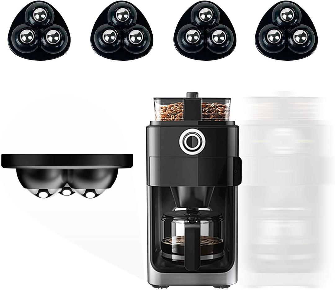 Appliance Casters - Furniture Sliders & Appliance Rollers for Kitchen, Coffee Machine, Blender, Oven - Helps Mom or Wife Easily Solve Countertop Sliding (Black, 4pcs)
