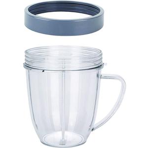 JOYSTAR 1 Pack 18 Ounce Short Capacity Replacement Cups with Comfort Handel and Screw off Lip Rings,compatible with NutriBullet blender 600W/900W/1000W/1200W Series