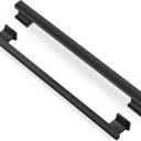 Lardmon 3 Pack 10 Inch(254mm) Hole Center Matte Black Kitchen Cabinet Handles Modern Cabinet Pulls Kitchen Cabinet Hardware Solid Drawer Pulls Handles for Dresser, Total Length 11 Inch