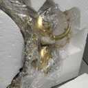 Silvery and Gold Couple Swan Figurine, 14.5'' x 16.2''