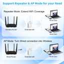 WiFi Extender Signal Booster for Home Office,WiFi Repeater Dual-Band 2.4GHz 5GHz Wireless Amplifier with Ethernet Port,Supports 90+ Devices,Mesh Compatible,Whole Home WiFi Coverage 15000 Sq.ft (White)