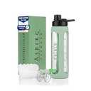 Asbirg 2.0 Fitness | Protein Shaker Made of Glass | Protein Shaker | Drinking Bottle | with Spiral Ball | 24 oz (Pastel Green)