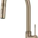 KRAUS Oletto Modern Industrial Pull-Down Single Handle Kitchen Faucet in Brushed Gold, KPF-2654BG (17 3/8 inch)
