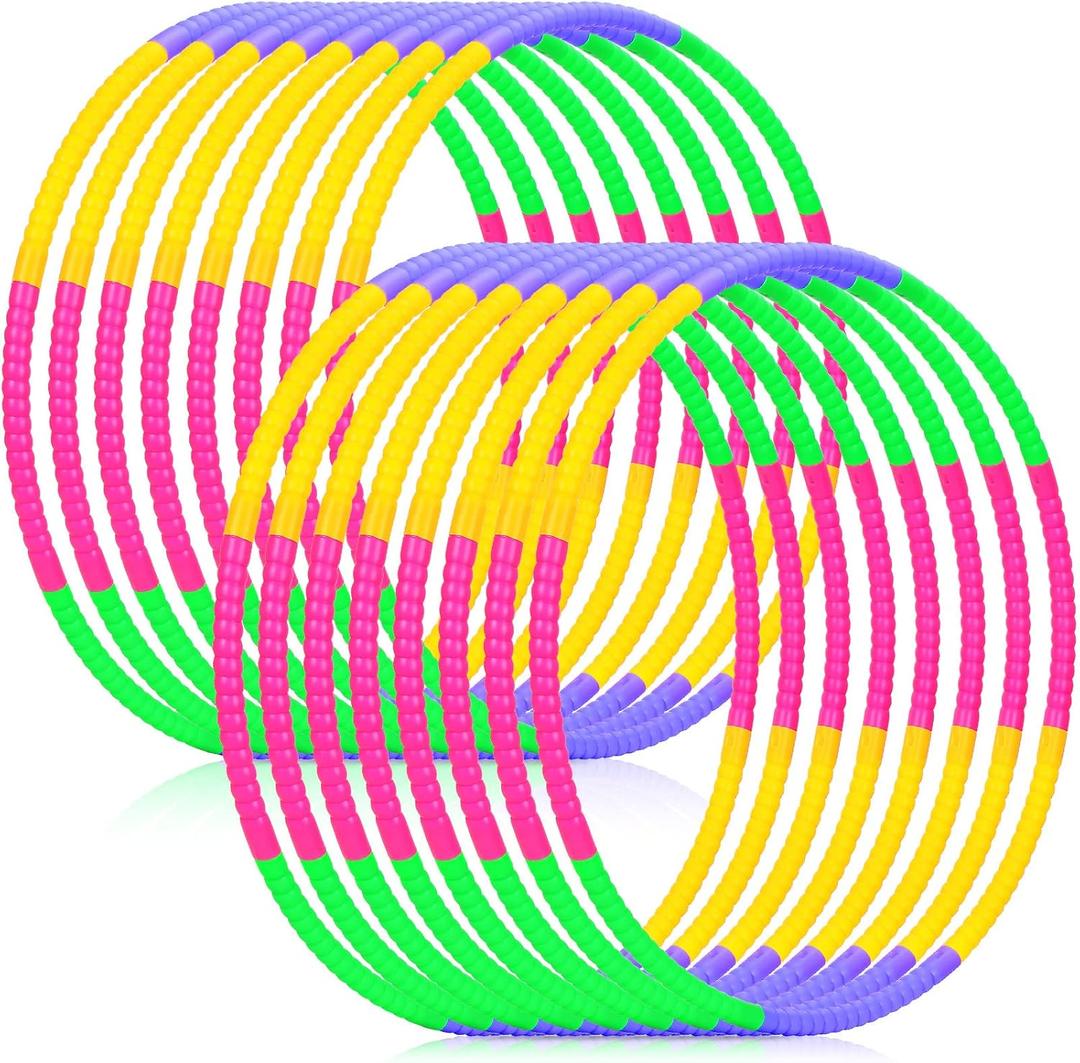 Vinsot Toy Hoop Detachable Plastic Hoops Exercise Equipment Toy Adjustable Rings for Sports Party Game Dance Pet Training