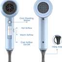 Slopehill Professional Ionic Hair Dryer, Powerful 1800W Fast Drying Low Noise Blow Dryer with 2 Concentrator Nozzle 1 Diffuser Attachments for Home Salon Travel (Matte Blue)