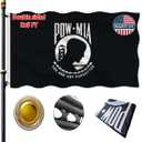 Volta Double Sided Pow Mia Flag 3x5ft, Outdoor Heavy Duty 3-Ply Durable Nylon Progressive Flag with Canvas Header/Brass Grommets for Indoor and Outdoor Decoration