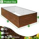 SnugNiture Galvanized Raised Garden Bed 8x4x2FT Outdoor Large Metal Planter Box Steel Kit for Planting Vegetables, Flowers