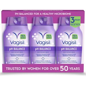 Vagisil Feminine Wash for Intimate Area Hygiene, pH Balance, Gynecologist Tested, Hypoallergenic, 12 oz, (Pack of 3)