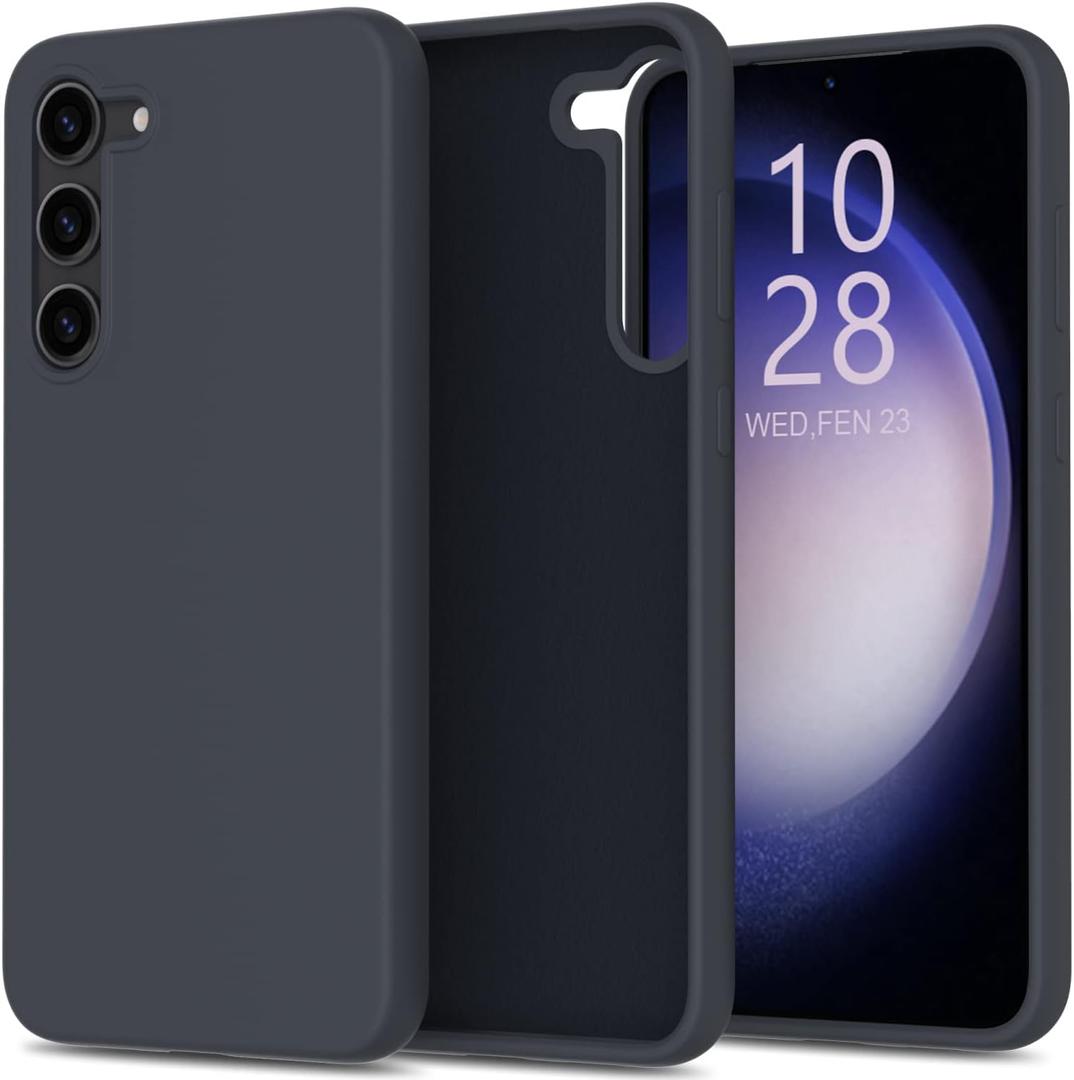 bemal for Samsung Galaxy S25 Plus Case - Smooth Silky Liquid Silicone - Slim Fit Soft Microfiber Lining - Designed for Women and Girls - Shockproof Protective Phone Cover 6.6"- Dark Blue