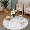 CubesLand Scalloped Napkin Holder for Bathroom Decor, Paper Rope Flat Napkin Dispenser Guest Towel Tray for Bathroom, Farmhouse Warm Napkin Holder for Table Dining Room Home Kitchen Decor, White