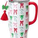 Swig Life 40oz Mega Mug, 40 oz Tumbler with Handle and Straw, Cup Holder Friendly, Dishwasher Safe, Extra Large Insulated Tumbler, Stainless Steel (Ribbons and Bows)