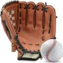 Baseball Glove, Softball Mitt, Catcher's Glove, Comfortable Softball and Baseball Mitt for Kids Youth Adults Sports and Professional Baseball, Right Hand Throw, Left Hand Glove (Brown, 9.5in)