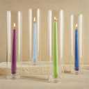 Hurricane Candle Holder Thickened Cylinder Covers Short Taper Candle Sticks Holder 2.5" D 11" H Glass Tall Candlesticks Holders Centerpiece for Wedding Dining Table, 4 Pcs
