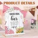 Mom-osa Bar Sign - BBQ Baby Shower Sign, 1 Pack Arch Acrylic Sign with Stand, Gender Reveal Party Table Decor, Backyard Baby Shower Supplies (SE42)