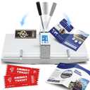 Mxmoonant 2 in 1 Manual Creasing & Perforating Machine 13.4'' with Positioning Blocks, Metric/Imperial Scale, 70-450g for Creaser/70-250g for Perforation, for Invitations Cards, Brochures, Covers