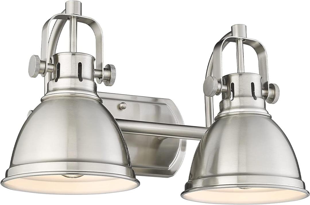 Emliviar 2-Light Vanity Lights, Modern Bathroom Light Fixture with Metal Shade, Brushed Nickel Finish, 4054-2W BN