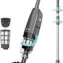 PoolMr Cordless Handheld Pool Vacuum For Above & Inground Pools, with 18.5 Gal/Min Suction, 60 Min Runtime, Dual-Phase Cleaning System,65in Telescopic Pole, for Spas & Hot Tubs, Charcoal (New Version)