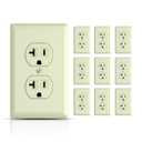 20A Duplex Receptacle Outlets, Heavy-Duty Electrical Wall Socket for Commercial and Residential, Non-Tamper Resistant Outlet, 2 Pole 3-Wire, Self-Grounding, UL, Light Almond, 10 Pack