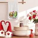 Valentines Day Kitchen Towels, Valentines Day Decorations, Gift for Her Him Boyfriend Girlfriend, Funny Food Pun Pickle and Burger Dish Towels, Anniversary Decoration Hand Towel 14x24 Inch