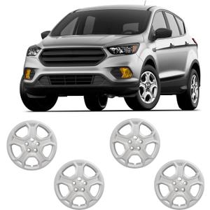 17-inch Hubcaps Compatible with Ford Escape 2013-2025; Wheel Covers; Set of 4 pcs (Silver)