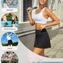 DLOODA Womens Skort Tennis Skirt with Pocket Shorts Mini Golf Skirts High Waisted Athletic Skorts Summer Workout (Black, XL)