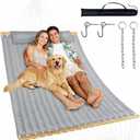 Everyfun 2 Person Quilted Hammock with Spreader Bar, 500lbs Capacity, Gray