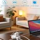 Flat Plug Extension Cord 10Ft, One Beat Surge Protector Power Strip 10 Ft Cord with 6 Widely Outlets 4 USB Ports (2 USB C), 3 Way Wall Outlet Extender Extension Cord for Home Office College Dorm Room
