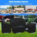 SIRUITON Patio Furniture Covers, Outdoor Furniture Cover Waterproof 4-Piece, Patio Furniture Set Covers, Heavy Duty Durable and Water Resistant Fabric (210D Polyester Oxford, Black)