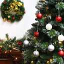 Amooca 45pc 2.36'' Christmas Ball Ornaments Xmas Tree Hanging Decoration for Festival Party Home Holiday Wedding Decors Shatterproof Plastic Balls Red & Silver & White