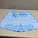 Men's Paisley Print Graphics Shorts Drawstring Waist Casual Boho Tribal Print Summer Shorts with Pockets (Blue, L)