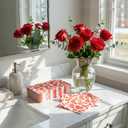 50 Pcs Valentine Disposable Paper Decorative Guest NapkinsDisposable Hand Towels for Bathroom, 2 Ply Love Hearts Hand Towel for Party Lunch Dinner Kitchen Bathroom (Valentine's)