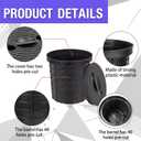 13 x 10.2 x 15 Inch Medium Perforated Sump Pump Basin and Lid Combo, Heavy-Duty Plastic Sump Pump Pit for Kitchen Sinks, Crawl Space, Sewage Pump Wells Residential Drainage Systems