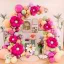 3 x Simplepolymer 125PCS Daisy Flower Balloon Garland Arch Set with Confetti Star Latex Colorful Balloon Party Decorations for Birthday Anniversary Wedding Luau Party Decor