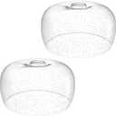 2 Pack 10" Clear Seeded Replacement Glass Shade, 1-5/8" Fitter Opening for Threaded Medium Base Socket for Pendant Light,Ceiling Light,Chandelier Light,Wall Sconce Shade