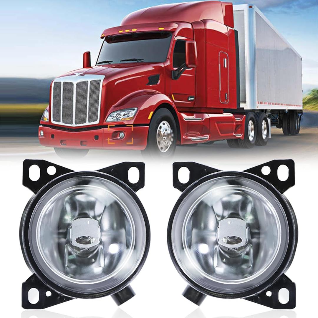 Fog Lights Assembly fit for Peterbilt 579(2013-2022), Peterbilt 587(2013-2022), Kenworth T660(2013-2021) Fog Lamp Driver and Passenger Side Semi Truck