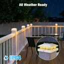 VOLISUN 4x4 Solar Cap Lights 16-Pack, Outdoor Waterproof for Wooden/Vinyl Posts, White Deck Lights Solar Powered, Warm White for Garden/Patio/Porch