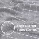 Homaxy Kitchen Towels and Dishcloths Set, Set of 10, Light Grey | Bulk Cotton Terry Kitchen Towels, Checkered Designed, Soft and Super Absorbent Dish Towels, 12 x 12 and 13 x 28 Inches