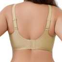 SHAPERX Bras for Women No Underwire Seamless Oversized Everyday Bra Comfort Wireless Padded Soft Support Bralette (Beige, L)