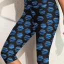 Septangle Women's Swim Bottom Mid Waist UPF 50+ Swimwear Rash Guard Sport Leggings (Blue)