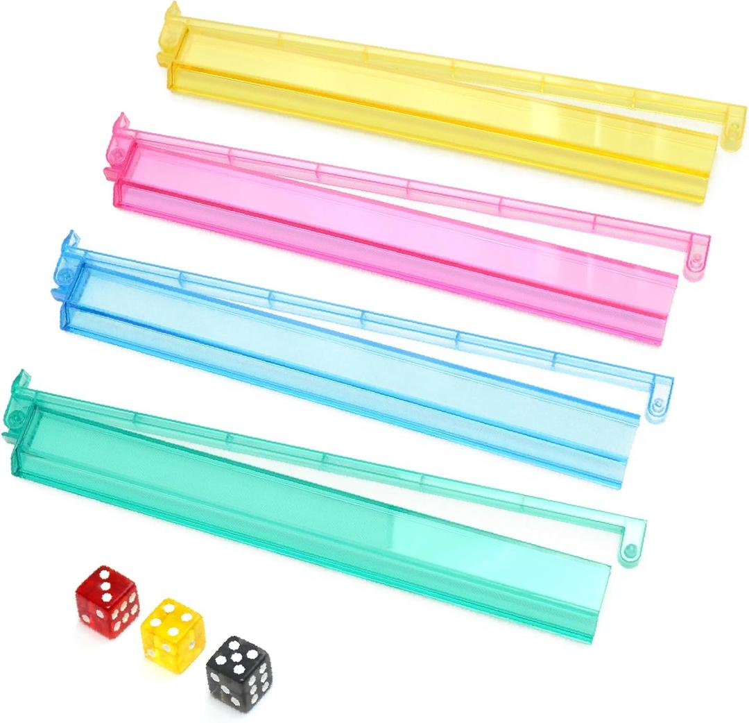 Luwigs Mahjong Racks with Pushers Enhanced Mah Jongg Tile Holders with 3 Dics Set of 7 (Multi-color)