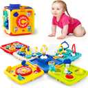 Covsen Montessori Toy for 1+ Year Old Girl Gift 6-in-1 Busy Board for Toddlers 1 2 3 4 Year Old Educational Sensory Early Development Toys First 1st Birthday Gifts for Kids