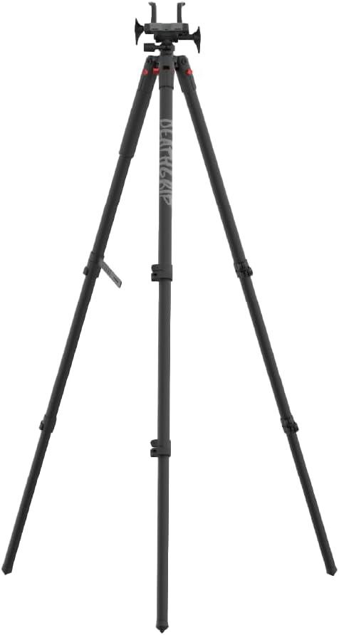 BOG DeathGrip Hunting Tripod, 7"-59", Lightweight, Gun Clamp, Shooting Rest, with a total height adjustment from 7" to 59"; 3-Position Leg Angle Locks secure at 20°, 45°, and 85°