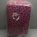 Rockland Safari Hardside Spinner Wheel Luggage, Magenta Leopard, Carry-On 20-Inch