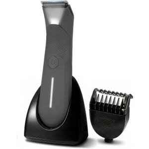Body Trimmer for Men - Groin & Ball Shaver with Charging Dock - Constant Power No-Pull Electric Pubic Hair Clipper - 5-in-1 Guard Waterproof Body Groomer with LED Light, for Groin, Armpit & Body