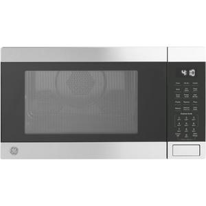 GE GCST10A1WSS 1.0 Cu Ft Convection Microwave Oven, 1050W Countertop Air Fry Microwave with Broil & Crisper Pan, Compact Stainless Steel Design